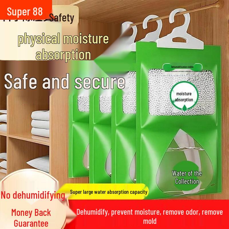 Moisture & Mildew-Proof Dehumidifying Desiccant Bag for Dorms - Absorbs Dampness with Calcium Chloride 1 bag