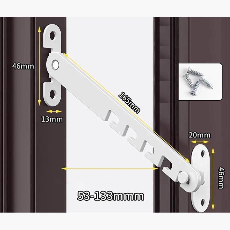 2pcs Heavy Duty Window Limiters Multiple Angles Control with Security Lock Window Clamp Set Suitable for Various Window