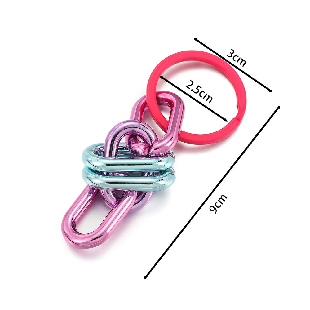 1pc Colorful Acrylic Links Chain Keychain Handmade Car Key Ring for Women Men Handbag Accessories DIY Friendship Gifts