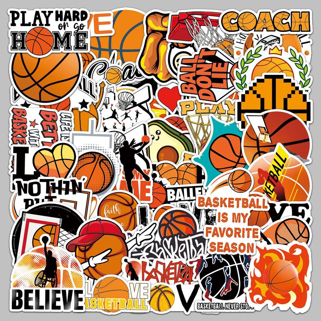 50 Waterproof Basketball Stickers for Luggage, Scooters, Computers & Tablets