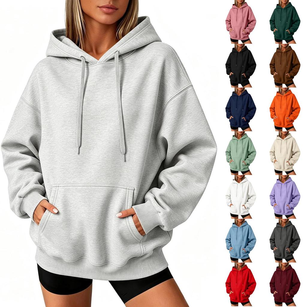 Women Cozy Oversized Hoodie Sweatshirts Long Sleeve Casual Drawstring Hooded with Pockets