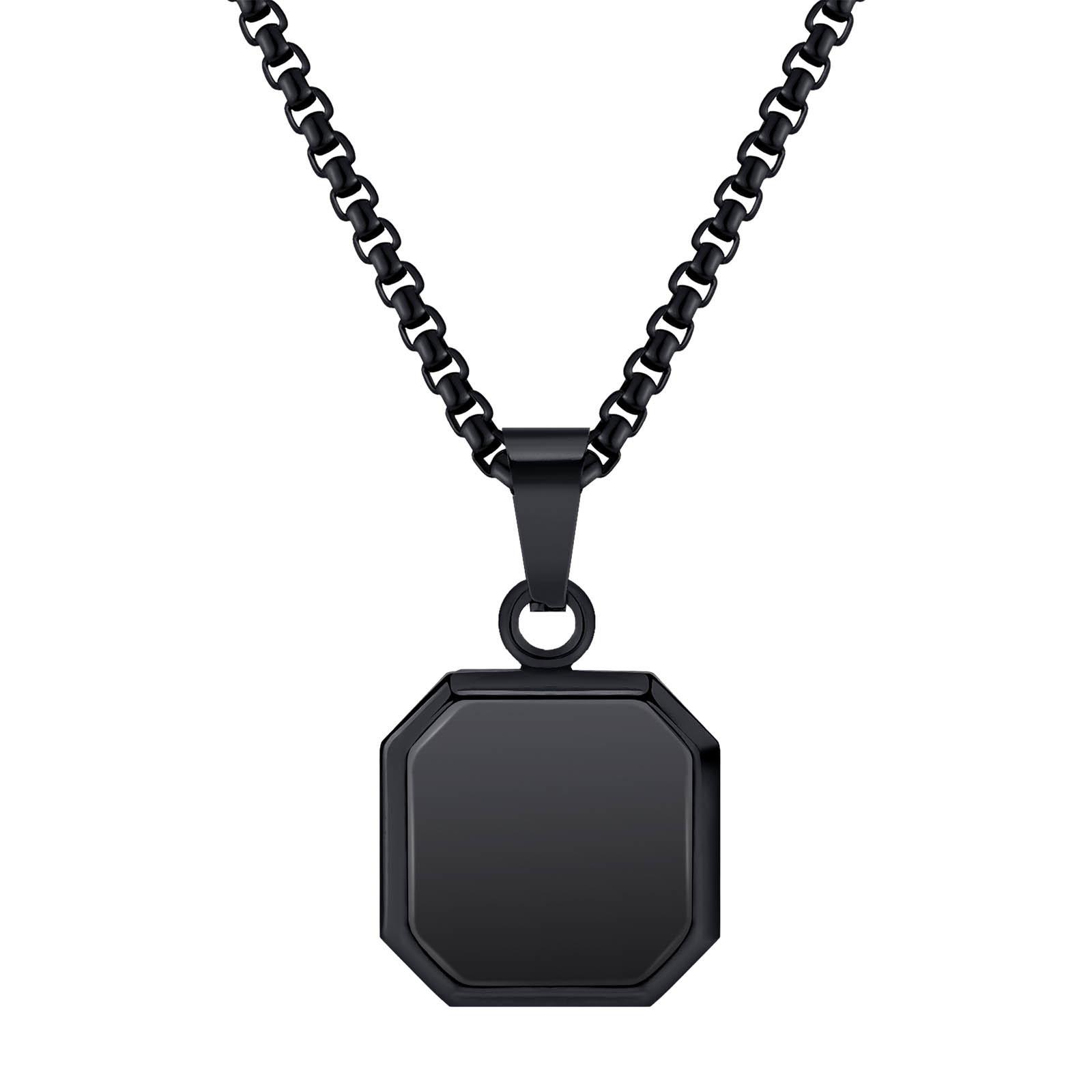 

Square Natural Stone Necklaces for Men Women,Waterproof Multiple Colors Geometric Pendant Collar,Trendy Jewelry Gifts 50cm