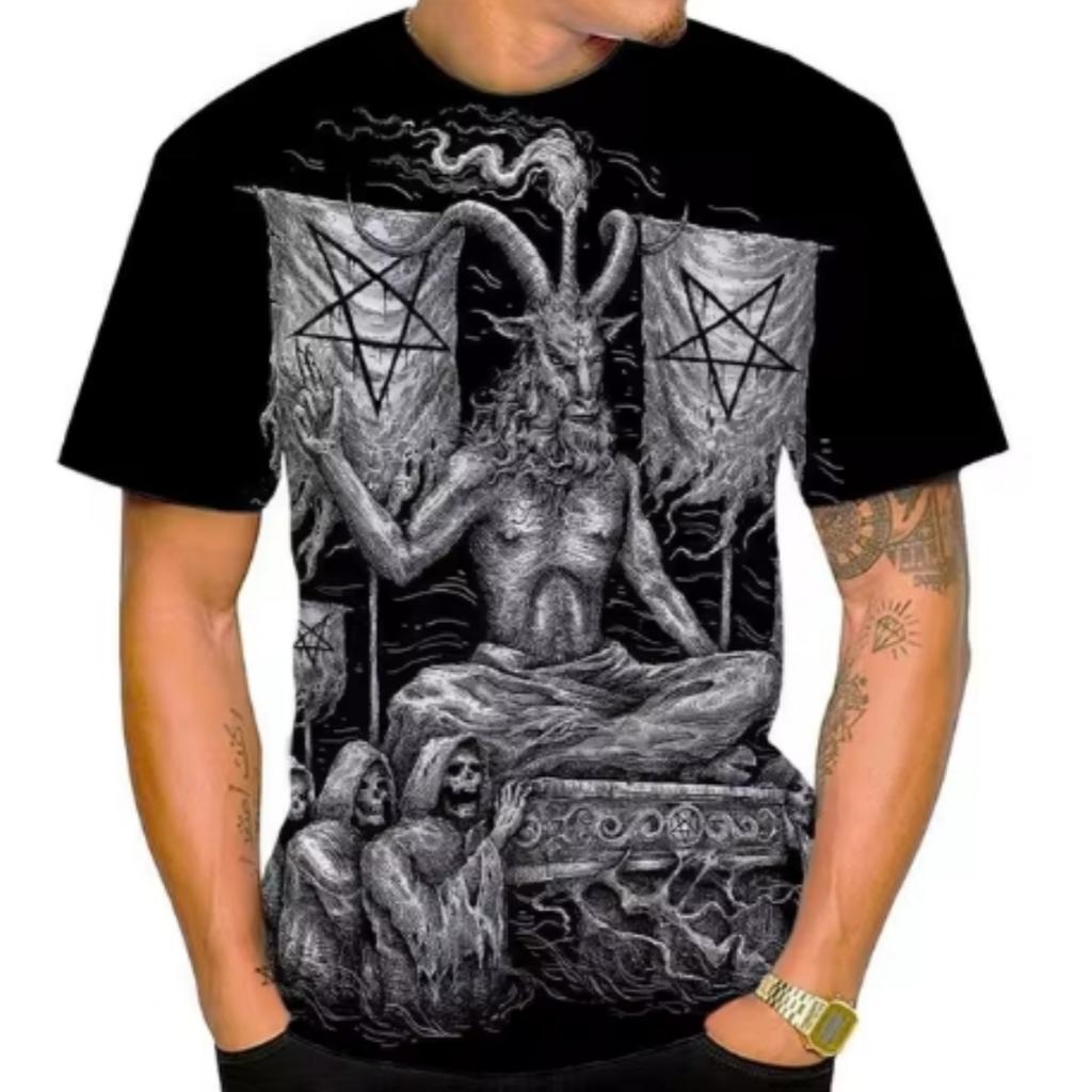 New Devil Satan 3D Printed Men's T-shirts Summer Fashion Harajuku Hip Hop Casual Tees Streetwear Personality Round Neck Y2k Tops