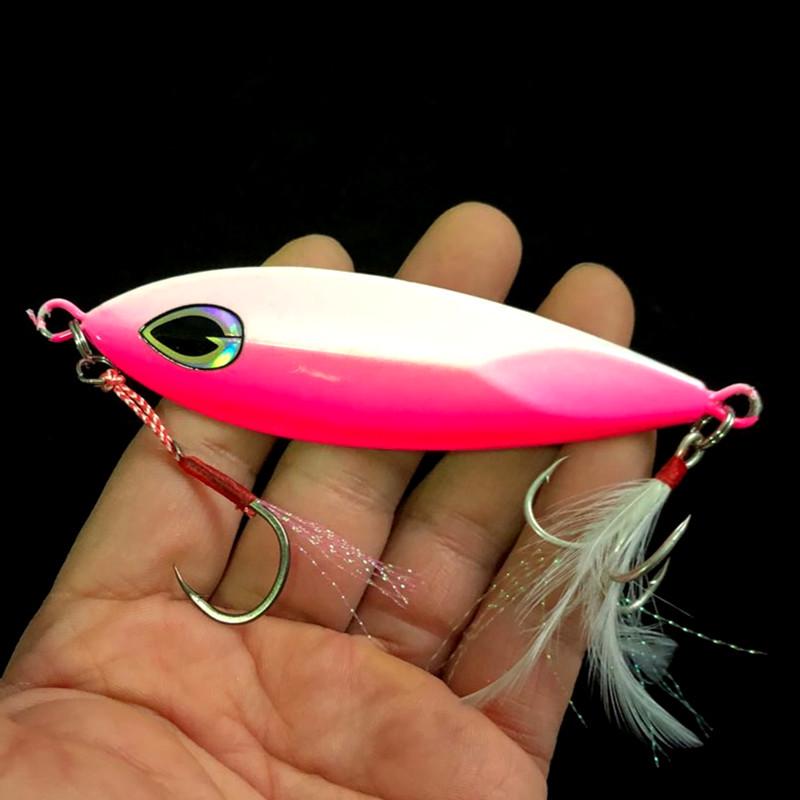 100g Night Glow Iron Plate Sea Fishing Lure for Ocean Trolling & Shore Casting