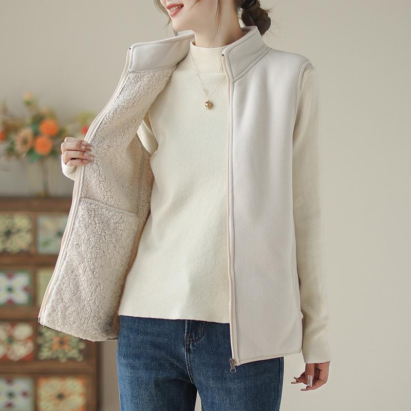 

Утолщенный бархатный жилет, теплая жилетка для мамы, куртка, новый флисовый жилет, женская мода, осенне-зимний жилет 4XL белый