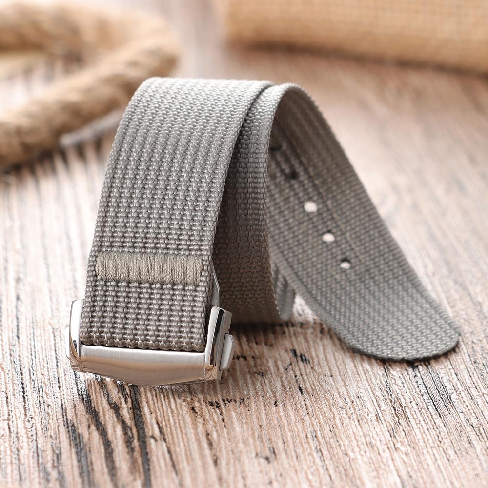 Premium Ribbed Watch Band Deployant Clasp Nylon 20mm 22mm Watch Strap for Omega Folding Buckle Watchband Sport Wristband For Men