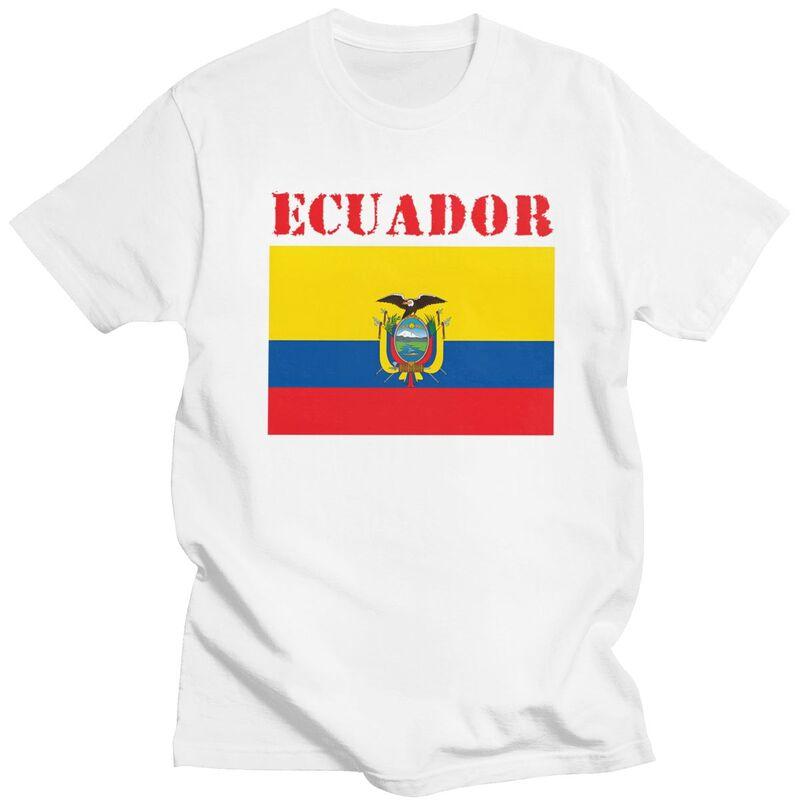Individuelles Ecuador Flagge T-Shirt für Herren Reines Baumwoll-T-Shirt Lässige T-Shirts Kurzarm-T-Shirt Kleidung Geschenk