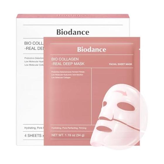 [BioDance Official] Bio Collagen Real Deep Mask (4 pieces) | Face pack | Hydrogel mask | Highly moisturizing | Firm and shiny pore care | Non-sticky