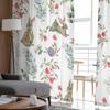 Watercolor Rabbit Flowers Easter Spring Sheer Curtains For Living Room Kitchen Window Curtains Bedroom Tulle Voile Curtains