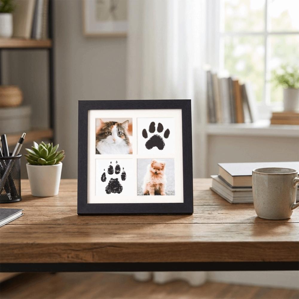 Decorative Paw Print Photo Frame Density Board Memorial Frame Remembrance Gift
