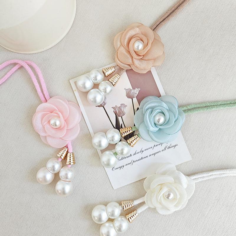 2Pcs Elegant Artificial Pearl Flower Curtain Strap Adjustable Curtain Buckle Home Decoration Adds A Warm Atmosphere To The Home