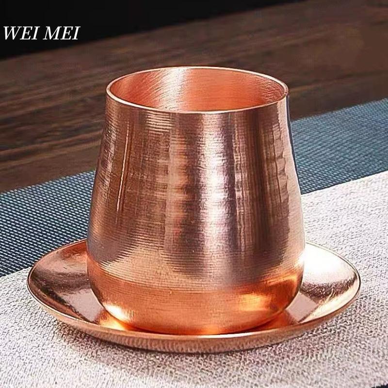 Vintage Pure Copper Coffee Mug,Thickened Outdoor 300 Ml Juice Breakfast Cup, Handcrafted Home Use Drinking Tea Cup Tableware