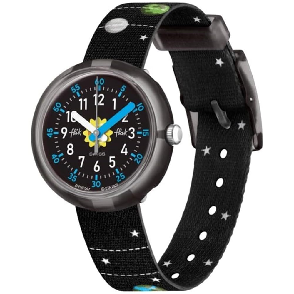 Flick Flack Kids Solar System Watch ZFPNP097 Solar Powered Multi-Color Design Children s Timepiece