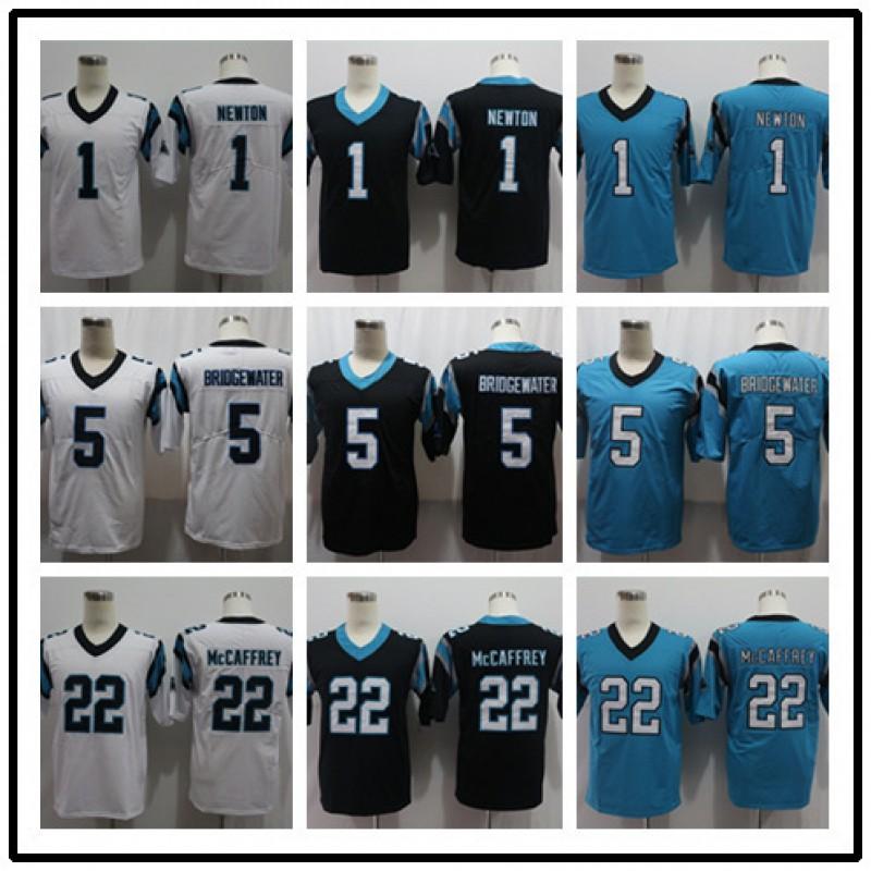 Mens American Football Jersey Panthers Team Uniform Newton 1 McCaffrey 22 Classic Replica Sports Fan Apparel