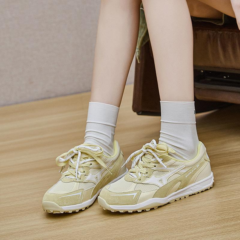 Dexun shoes women's 2025 autumn new round head comfortable versatile soft sole casual shoes breathable mesh dad shoes women