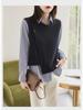 Women's Long Sleeve Striped Knitted Two-in-One Loose Top