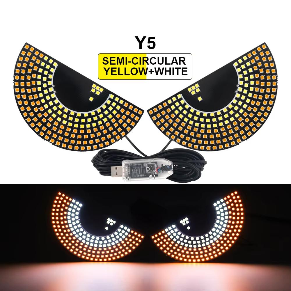 2Pcs Devil Eyes LED Car Headlight With Mini Projector Lens Turn Signal Lamp Bright Light