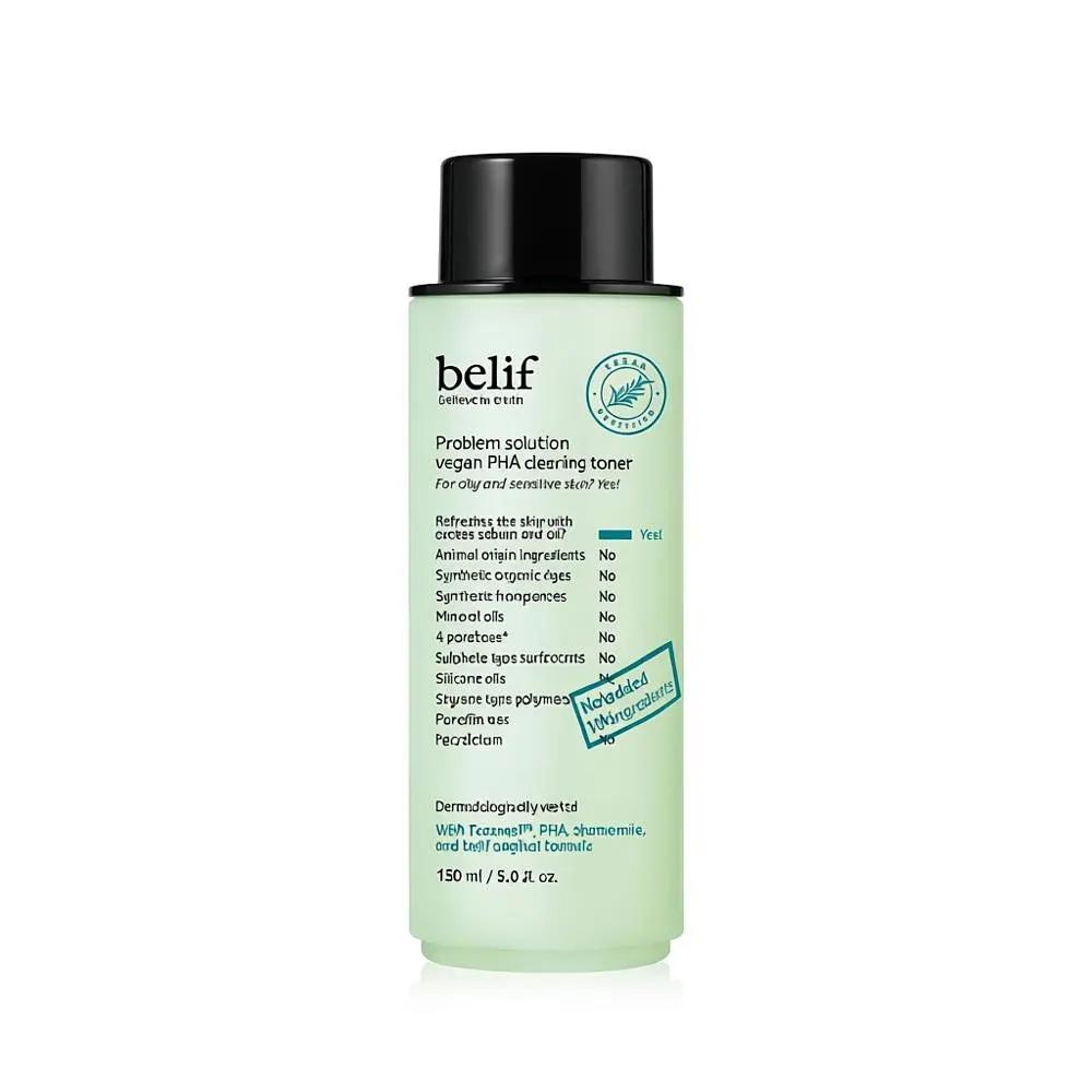 belif Problem Solution Vegan PHA Clearing Toner Mild Exfoliating & Pore Refining 150ml