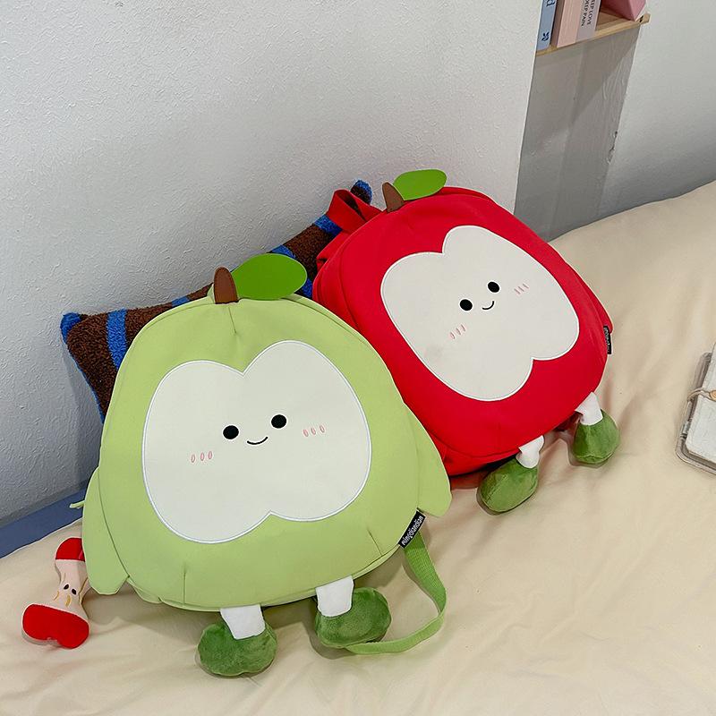 Cute Apple Backpack Women's New Cartoon Travel Backpack Junior High School Student Leisure Class Schoolbag Tide