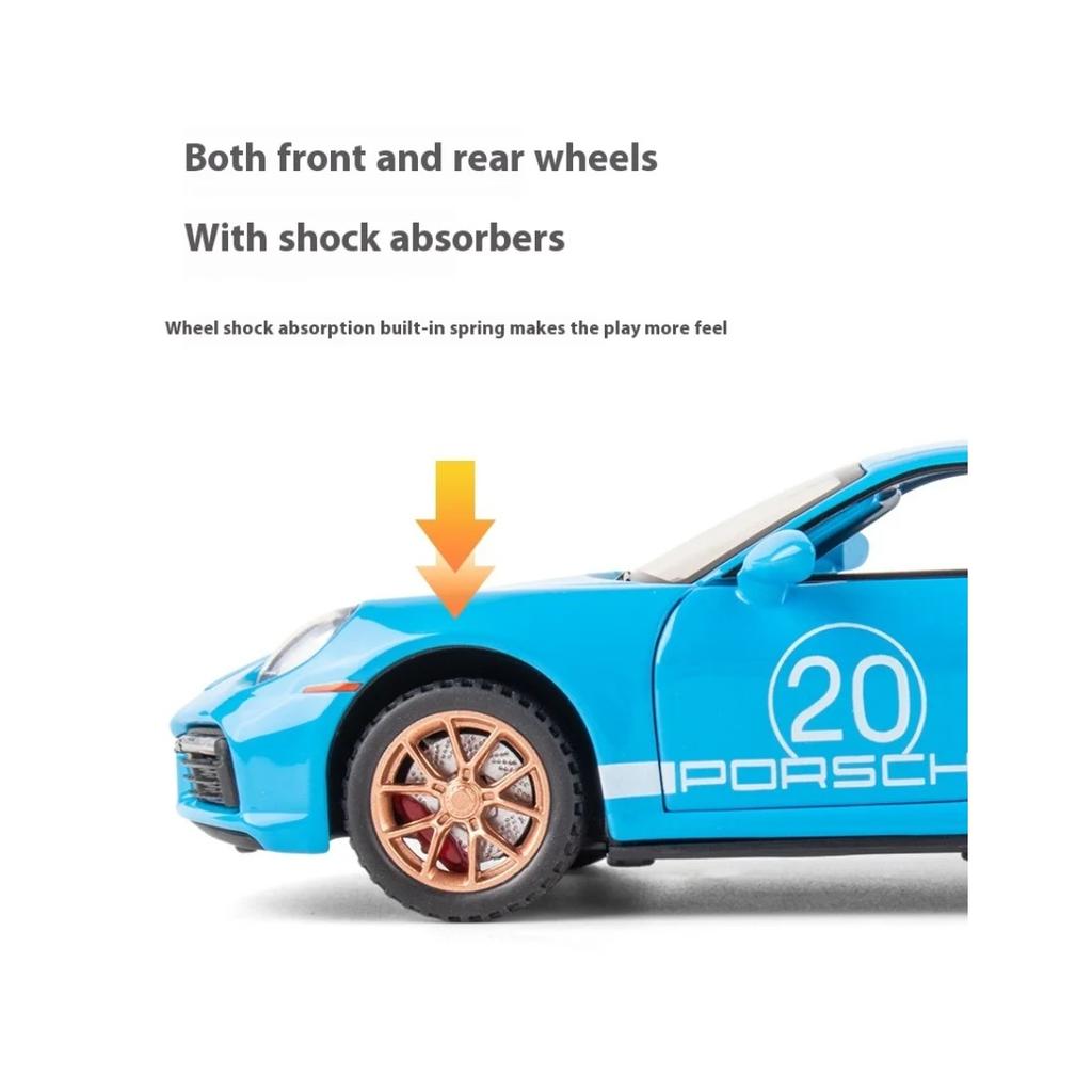 Simulation 1/32 Scale Porsche 911 Turbo S Alloy Racing Car Diecast Metal Model Children's Toy Kids Gift Birthday Present for Boys