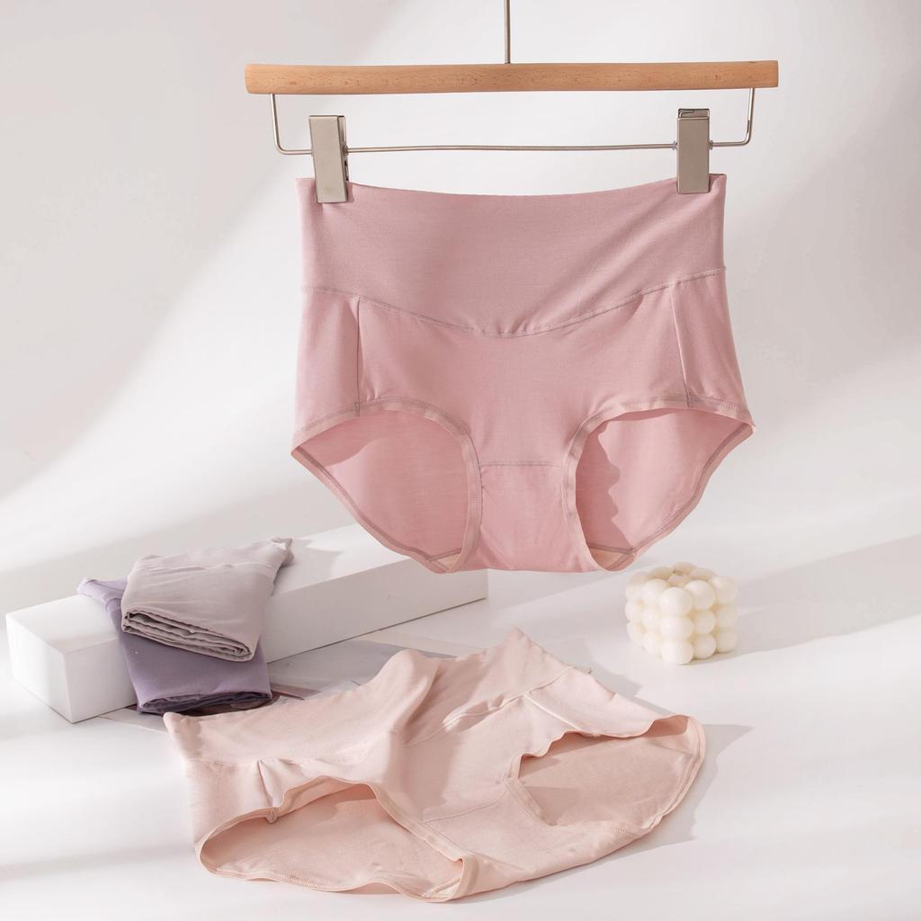 Damen High-Waist Seidenmodal Bauchweg-Slips - Atmungsaktives Hüfthebendes Design