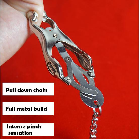 Clover Butterfly Japanese Nipple Clamps,Textured Pads Metal Nipples Clip,Sex Toys for Couples,BDSM,Adult Games