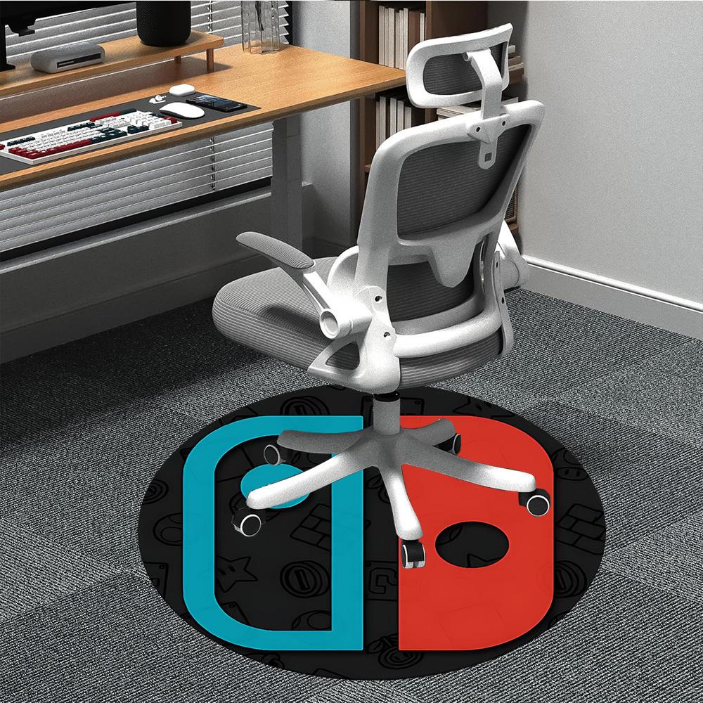 

1pc Gaming Console Nintendo Office Round Area Rug, Indoor Mat Suitable For Office, Under Office Chairs Bedroom Living Room Home Decor, Room Deco 80cm