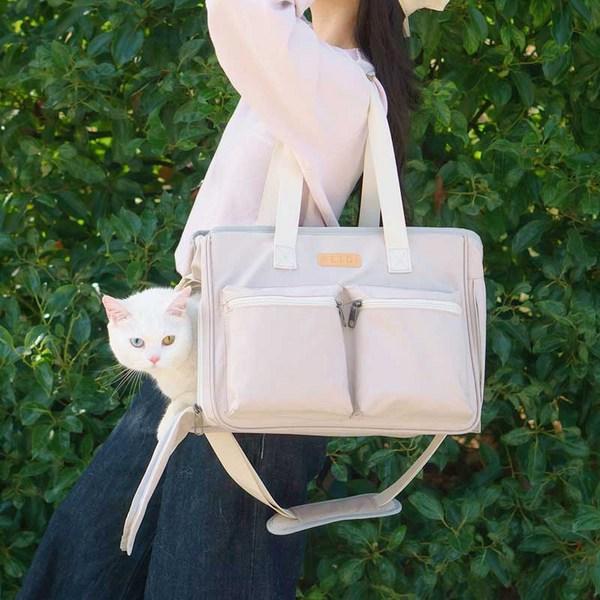 Space Cat Pet Double Pocket Storage Jjangjjang Carrying Bag 840g, Korean pet shampoo