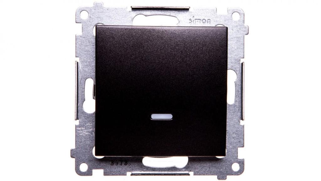 Simon 54 Single Pole Switch With Illuminator Anthracite Dw1Al.01/48