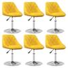 Day and Night - Day and Night Swivel Dining Chairs 6 Pcs Mustard Yellow Velvet