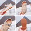 Sandali da ragazza Scarpe da principessa vuote per studenti estivi Scarpe per bambini in pelle romana con punta chiusa