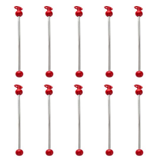 10Pcs Bead Pole Gradient Color Keychain Bars Metal Rod Links DIY Projetos Pingente Jóias Fazendo Acessórios