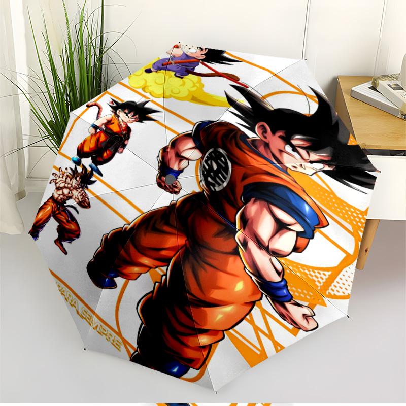 Dragon Ball Print Automatic Open Close Umbrella, Portable Foldable Umbrella, for Outdoor Commute Camping Trip, Ideal Birthday Gift