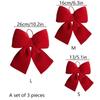 3Pcs Soft Velvety Fabric Bowknot Ornament Christmas Tree Bowknot Decoration For Mantels Wedding Festival Celebration