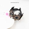 Double-Layer Rhinestone Flower Hair Clip & Hair Tie: Elegant Bun Styling Accessory