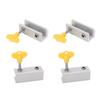 4Set Window Lock Aluminium Alloy Adjustable Security Lock Stopper with Key for Vertical Horizontal Sliding Window
