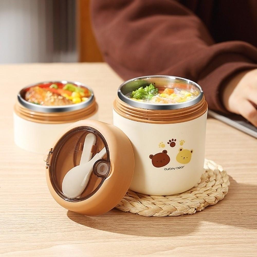 680ml Thermal Lunch Box Stainless Steel Insulated Food Container Double Layers Lunch Box  Home Use