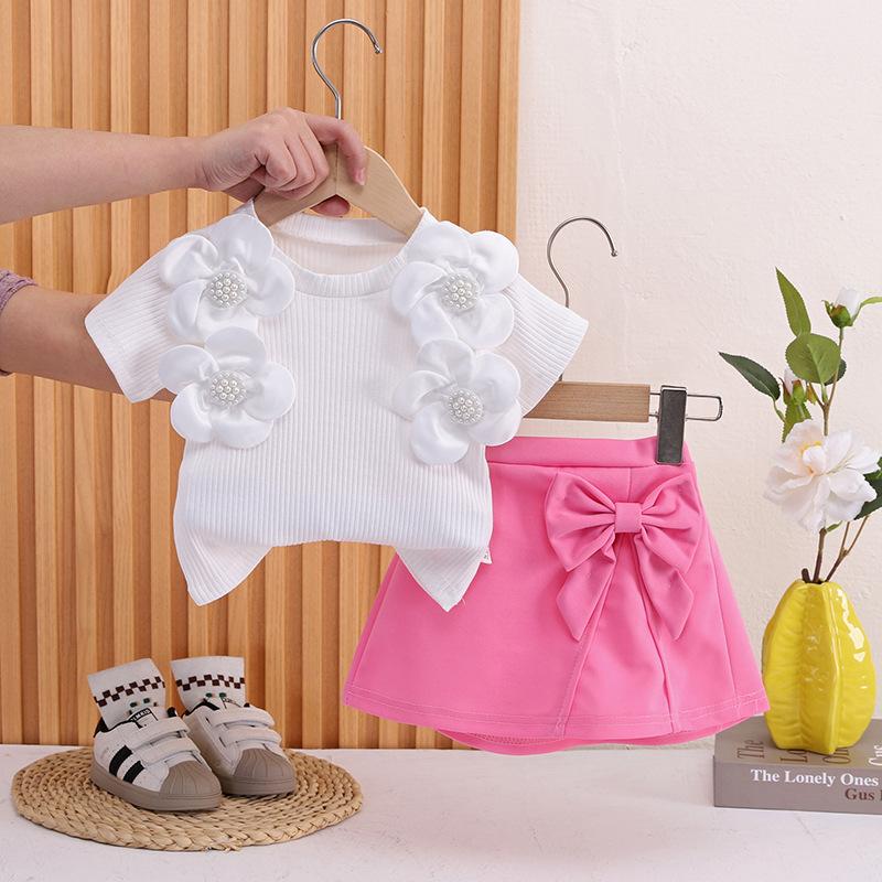 New Summer Baby Clothes Kids Girls Clothing Suit Children T-Shirt Skirt 2Pcs/Sets Toddler Casual Costume Infant Tracksuits