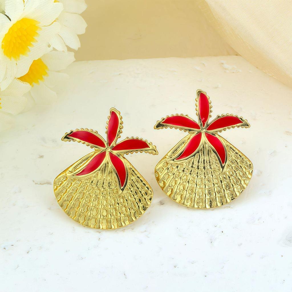 Colorful Starfish & Shell Beach Style Earrings – Marine Life Inspired Jewelry