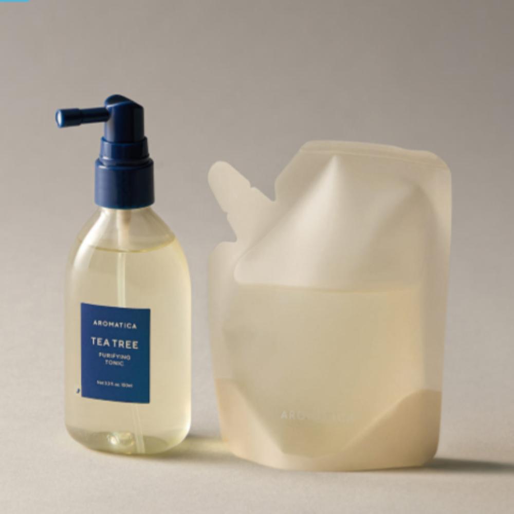 

AROMATICA Rosemary Scalp Scaling Tonic Set (100ml + 100ml Refill) Anti-Hair Loss Cooling Spray TEATREE