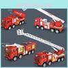 Toy Firefighting Car Children Water Spray Ladder Features Learning Gift Play