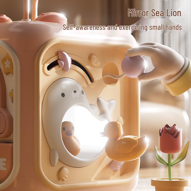 Educational Baby Toy 6-Sided Bead Maze with Musical Lights & Hand Drum - Early Learning Puzzle for Infants