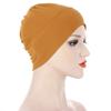 Women Solid Color Elastic Bandanna Turban Cap Head Scarf Cover Hat Headdress