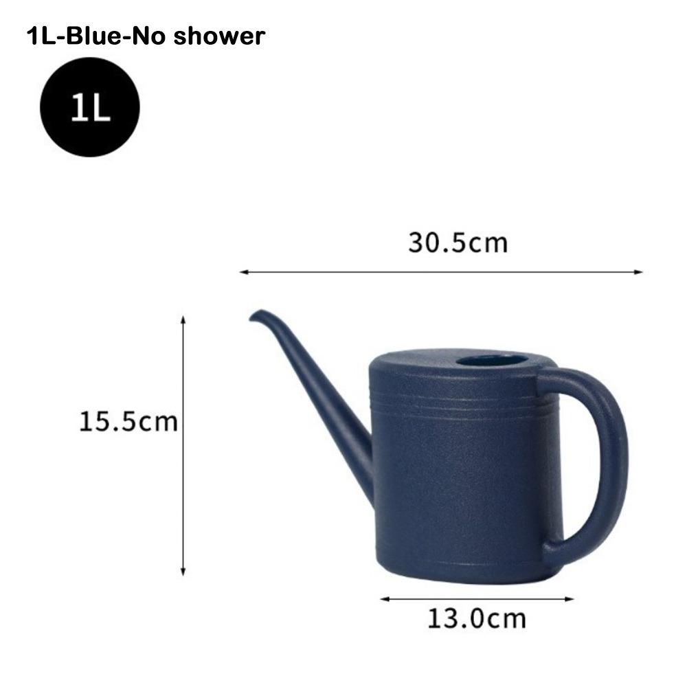 

1L/2L Flower Spray Water Kettle Long Mouth Plants Sprinkler Watering Device Garden Supplies 1L-Blue-No shower