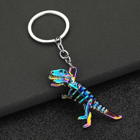 Goth Core Dinosaur Keychain Glow Skull Skeleton with Metal Chain, Y2K Grunge Accessories for Backpack & Keys