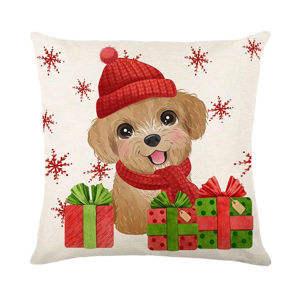24 Year New Christmas Theme Home Linen Printed Pillow Cover, Holiday Car Pillow, Sofa Pillow, Cushion