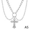 Retro-Halskette, christliches Kreuz, Schlüsselbeinkette, süßer Punk-Anhänger