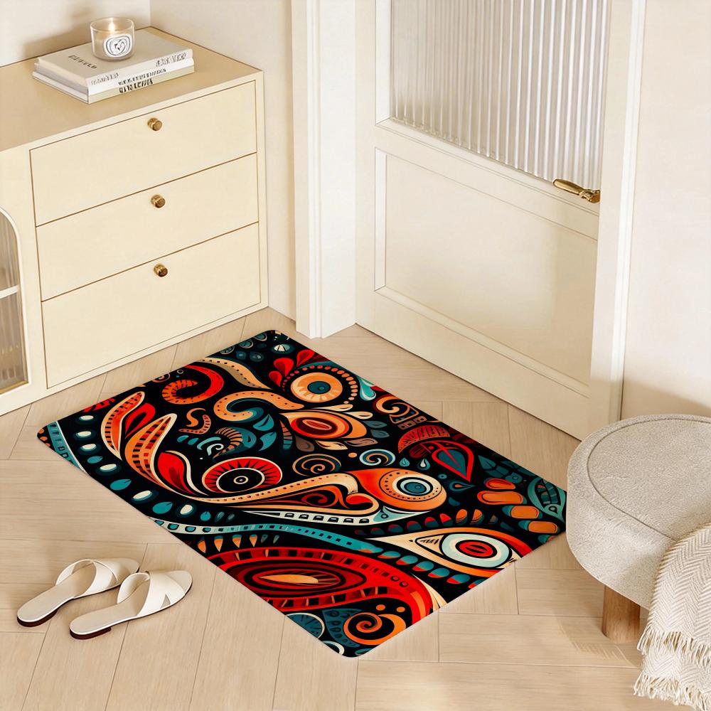 Art A Tattoo Floor Mat Eco Flannel Doormat Non Slip Odorless Indoor Floor Rug Soft Short Plush Home Mat