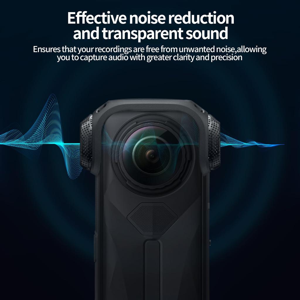 JOYSOG X5 Microphone Wind Muff Foam Soundproof Noise Reduction Cover for Insta360 X5 Action Camera