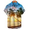 Chemise à Manches Courtes Imprimé Plage Tropicale, Idéale pour les Vacances d'Été